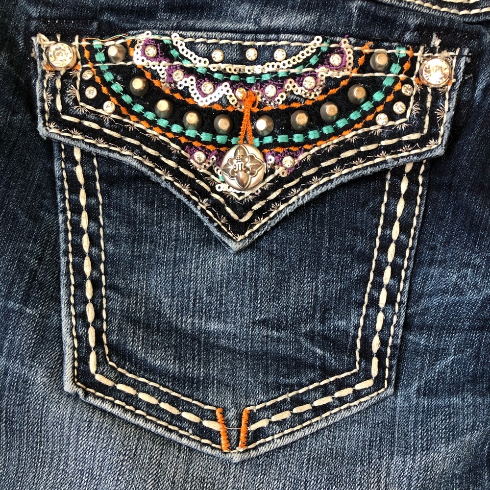 Miss Me, fancy pocket, bootcut jeans